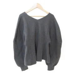 美品 23AW IENA イエナ ペプラムニットプルオーバー ボリュームスリーブ ホールガーメント セーター 23080900377030 グレー レディース 古着 中古 USED