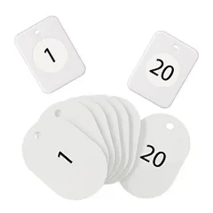 オープン工業 クロークチケット 親子札 番号札 1-20番 セット 白 BF-1