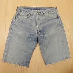 (634★ 80s USA製 ビンテージ リーバイス Levis 501 カットオフ デニムパンツ ショーツ 赤耳 ボタン裏555 w33 バレンシア工場 古着