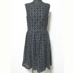 良品 ANAYI アナイ ノースリーブ レースワンピース サイズ38 ブラック グレー レディース 古着 中古 USED