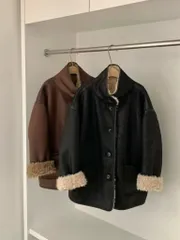 トミーリバーシブルムートン ) ハイクオリティ リバーシブル ジャケット ボア ファー 덤블 フリース アウター