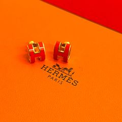 HERMES エルメス ミニマイヨン ST1214 ピアス レッド ゴールド - メルカリ