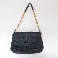 美品 MARC JACOBS マークジェイコブス キルティング フラップ チェーンショルダーバッグ ブラック レディース 古着 中古 USED