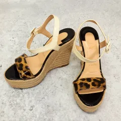 Christian Louboutin クリスチャンルブタン サンダル 厚底 ウエッジソール レオパード柄 ブラック レオパード 36サイズ □〇☆