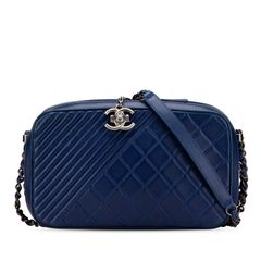稀少！新品未使用 Chanel ネイビー キルティングショルダーバッグ