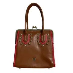 良品 ANNASUI アナスイ がま口 2WAY ショルダーハンドバッグ ブラウン レディース 古着 中古 USED