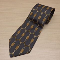極美品】FENDI フェンディ ネクタイ イエロー 総柄 ズッカ柄 シルク