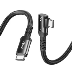 Thunderbolt 4 ケーブル L字型 0.5m 240W急速充電 8K対応 40 Gbps データ転送 Type-C&Type-C ケーブル USB-C & USB-C MacBook/iPad/Air/iphone15/iphone16/i ...
