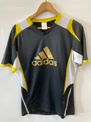 ピB259⚫︎adidas⚫︎アディダス⚫︎半袖⚫︎Tシャツ⚫︎スポーツ⚫︎size O⚫︎黒×白×黄