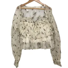 新品同様 24SS SNIDEL スナイデル フラワー刺繍 フリルキャミ＆ボレロセット アンサンブル SWFB241145 サイズF ホワイト レディース 古着 中古 USED