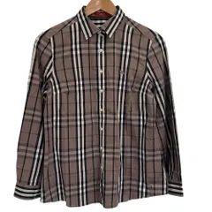 美品 BURBERRY LONDON バーバリー ノバチェック柄 長袖 シャツ 42 ブラウン レディース 古着 中古 USED