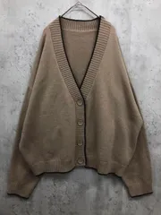 CLASSICAL ELF クラシカルエルフ ce0420136 パイピング配色オーバーニット カーディガン sizeL/ベージュ ■■ レディース