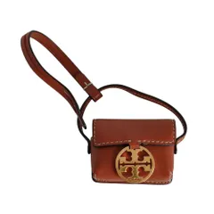 美品 TORY BURCH トリーバーチ レザー ダブルT メタルロゴ AirPods Pro ケース ブラウン レディース 古着 中古 USED