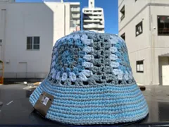 NEW ERA クロシェ ニットバケット ブルー/グレー/ホワイト ¥5500 ＋ 送料¥550