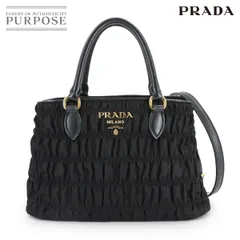 新品同様 プラダ PRADA 2way ハンド ショルダー バッグ ナイロン レザー ネロ ブラック 1BA173 Hand Shoulder Bag 90309234