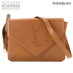 美品 イヴ サンローラン Yves Saint Laurent ショルダー バッグ レザー ブラウン ゴールド 金具 ヴィンテージ Shoulder Bag 90309999