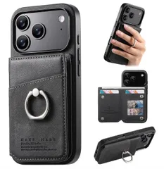 対応iphone 17 pro max ケース 手帳型 iphone17プロマックス ケース 背面 カード収納 いphone17promax カバー 財布型 For iphone17プロマック スカバー スタンド機能 リング付き カメラ保護 PUレザー