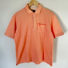 日本製◎ビッグサイズ◎(^w^)b McGREGOR マックレガー 半袖ポロシャツ コットン 綿 ポリエステル トップス シンプル 無地 カジュアル デイリー タウンユース ライトオレンジ系 メンズ サイズLLのサムネイル