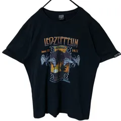 L  レッドツェッペリン ビッグプリント バンT バンド ブラック 黒 Tシャツ レディース ユニセックス メンズ 古着 半袖 CHM