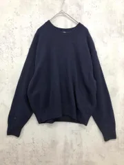 UNIQLO ユニクロ ウール100％ プレミアムラムクルーネック ニット セーター sizeL/ネイビー ◆■ レディース