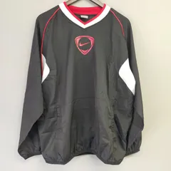 N1093 【90ｓ】 NIKE ナイキ ナイロンジャケット ジャージ ピステ XL サッカー ポリエステル ウェア フットサル スポーツ ブラック 黒/赤/白