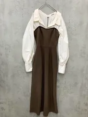 snidel スナイデル swno215052 オーバーシャツドッキングニット ワンピース size0/モカ ■■ レディース