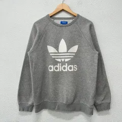 105 アディダス メンズ ビックロゴ プリンティング 起毛 スウェット Tシャツ N3562