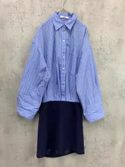 snidel スナイデル SWFO222031 オーバー シャツ ドッキング ミニ ワンピース size0/紺 ■■ レディース