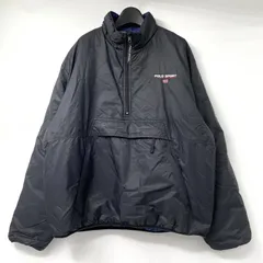 【中古】90～00s POLO SPORT ハーフジップリバーシブル ダウン サイズXL ブラック/ブルー ポロスポーツ[17]