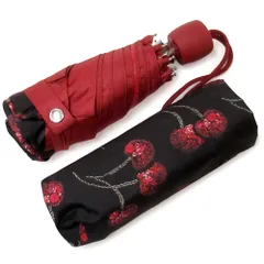 【新品 未使用】コーチ カサ COACH アウトレット 傘 晴雨兼用 99%UVカット チェリープリント フルーツ柄 折り畳み傘 CDF36 SVA47