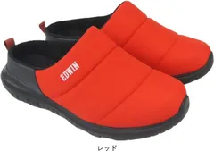 サボサンダル メンズ 歩きやすい 履きやすい 疲れない 軽量 防寒 防滑 暖かい おしゃれ 黒 クロッグ シューズ ダウン 秋 冬 靴 EDWIN エドウィン ew9075 レッドのサムネイル