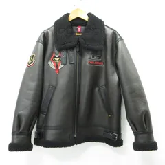 【三重本店】 中古 ALPHA | アルファ × ガンダム 逆襲のシャア シャア B-3 ロゴワッペンフェイクファージャケット フライトジャケット 裏ボア 2707056 ブラック サイズ：L 【93】