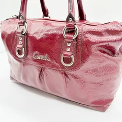 COACH Y2K handbag enamel leather red コーチ ボルドー エナメルハンドバッグ トート