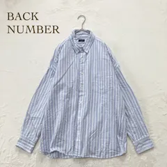 バックナンバー　ストライプシャツ M コットン100% 総柄　大きめ　ゆったり
