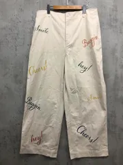 美品 LAVEANGE ラビアンジェ 5747035 大きいサイズ ロゴプリント チノ パンツ size4L/オフベージュ ■■ レディース