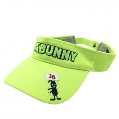 【美品】ジャックバニー サンバイザー 蛍光グリーン系 立体ロゴ刺しゅう FR   ゴルフウェア Jack Bunny