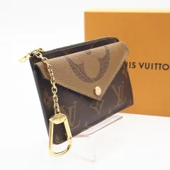 ★3日以内返品可★ 美品 LOUIS VUITTON ルイ・ヴィトン リバース ポルト カルト レクト ヴェルソ M81303 コインケース ブラウン コーティングキャンバス レディース