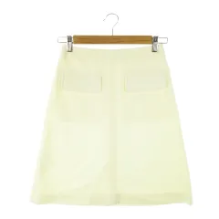 23区 オンワード樫山 R スカート 台形 ひざ丈 ポケット ストレッチ 小さいサイズ 30 白 クリーム /AH8