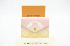 ★3日以内返品可★ 極美品 LOUIS VUITTON ルイ・ヴィトン モノグラムジャイアント バイザプールコレクション ポルトフォイユヴィクトリーヌ M80388 三つ折り財布 ピンク イエロー ホワイト コーティングキャンバス レディース