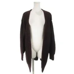 アースミュージック&エコロジー EARTH MUSIC & ECOLOGY Natural Label カーディガン ニット トッパー 長袖 オーバーサイズ F 茶 ブラウン /AH17