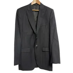 良品 DOLCE&GABBANA ドルチェ＆ガッバーナ ストライプ柄 シングル テーラードジャケット 44 ブラック メンズ 古着 中古 USED