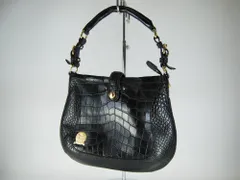 【USED/A】A.D.M.J エーディーエムジェイ 型押しハンドバッグ ブラック