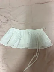 白 レイヤード スカート