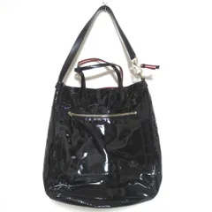 良品 BALLY バリー パテントレザー トートバッグ 肩掛けショルダーバッグ ブラック メンズ レディース 古着 中古 USED