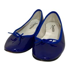美品 repetto レペット パテントレザー バレエシューズ フラットパンプス サイズ36 23cm相当 ブルー レディース 古着 中古 USED