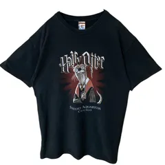 L ハリーオッター キャラT キャラクター ビッグプリント 水族館  ブラック 黒 Tシャツ レディース ユニセックス メンズ 古着 半袖 CHM