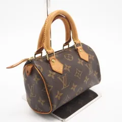 ★3日以内返品可★  LOUIS VUITTON ルイ・ヴィトン モノグラム ミニスピーディ M41534 ハンドバッグ ブラウン コーティングキャンバス レディース