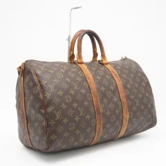 ★3日以内返品可★  LOUIS VUITTON ルイ・ヴィトン モノグラム キーポルバンドリエール45 M41418 ボストンバッグ ブラウン コーティングキャンバス レザー メンズ