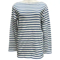 美品 ORCIVAL オーチバル オーシバル ボーダー ボートネック カットソー バスクシャツ ブルー キナリ レディース 古着 中古 USED