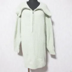 美品 24SS SNIDEL スナイデル オフショルスキッパーミニニットワンピース SWNO241005 F グリーン レディース 古着 中古 USED